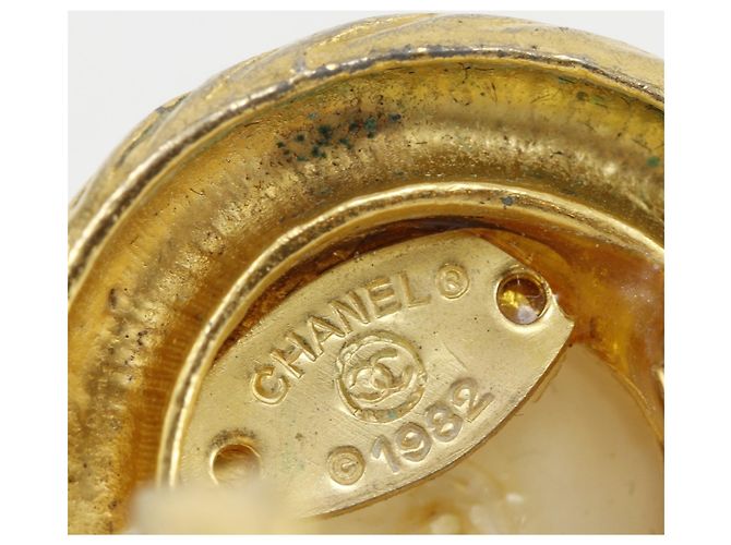 Orecchini a clip Chanel placcati oro con perle finte - vista 6