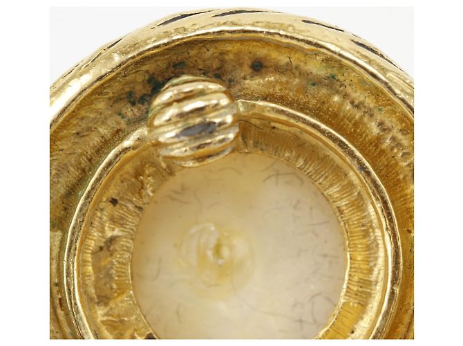 Orecchini a clip Chanel placcati oro con perle finte - vista 7