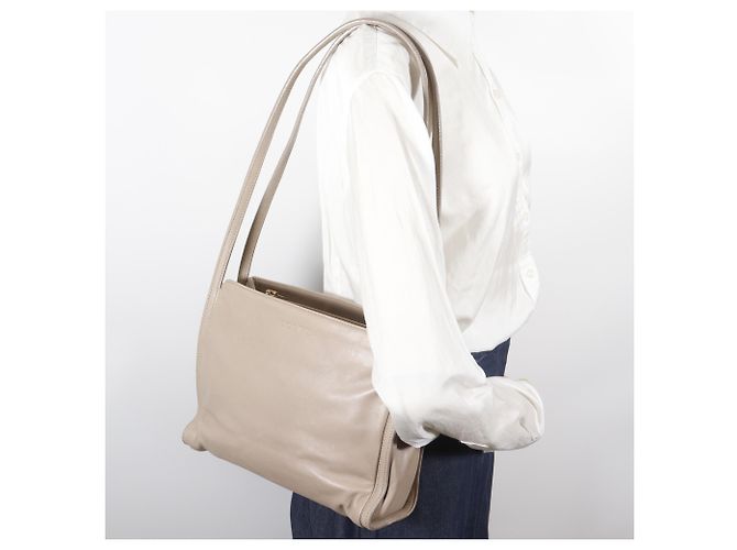 Borsa a tracolla in agnello beige Loewe - vista 19