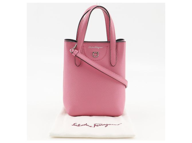Borsa Salvatore Ferragamo Gancini Rosa - vista 16