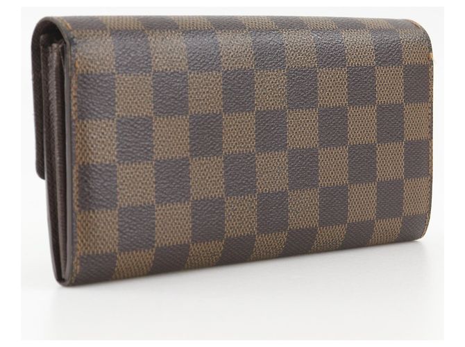 Cartera Louis Vuitton Portefeuille Sarah Long en lona Damier marrón - vista 3