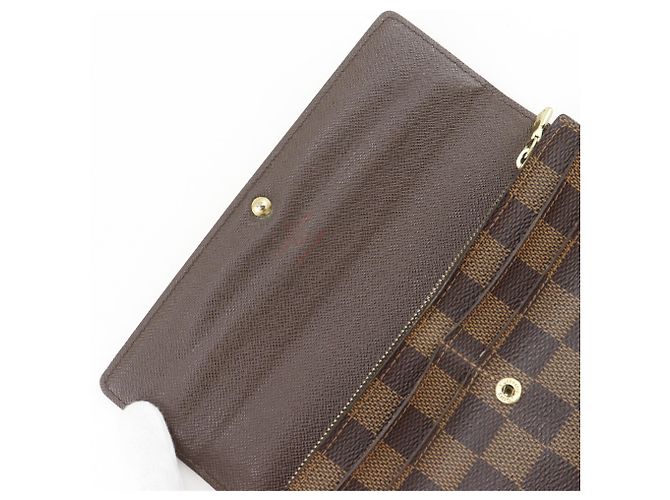 Cartera Louis Vuitton Portefeuille Sarah Long en lona Damier marrón - vista 5