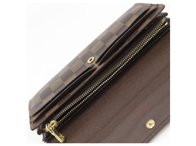 Cartera Louis Vuitton Portefeuille Sarah Long en lona Damier marrón - vista 7