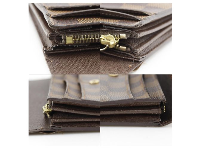 Cartera Louis Vuitton Portefeuille Sarah Long en lona Damier marrón - vista 9