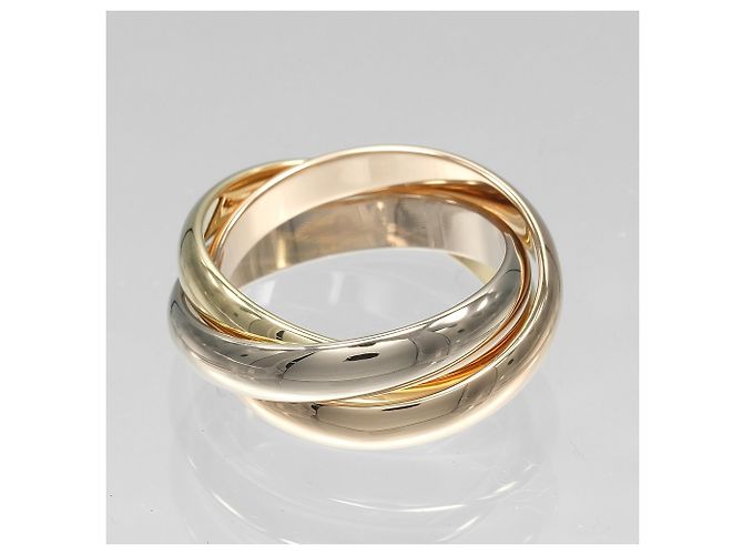 Anello Cartier Trinity in oro rosa bianco e giallo 18K - vista 3