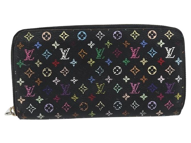 LOUIS VUITTON Monogram Multicolor Zippy Wallet Black M60243 LV Auth BA12982 Nero - vista 13