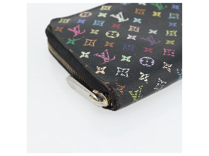 LOUIS VUITTON Monogram Multicolor Zippy Wallet Black M60243 LV Auth BA12982 Nero - vista 14