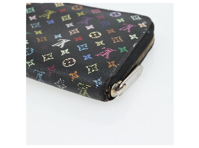 LOUIS VUITTON Monogram Multicolor Zippy Wallet Black M60243 LV Auth BA12982 Nero - vista 15