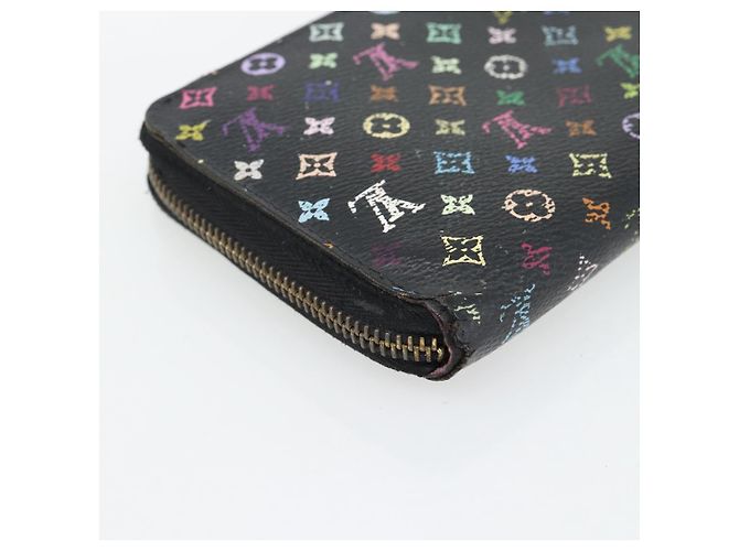 LOUIS VUITTON Monogram Multicolor Zippy Wallet Black M60243 LV Auth BA12982 Nero - vista 16