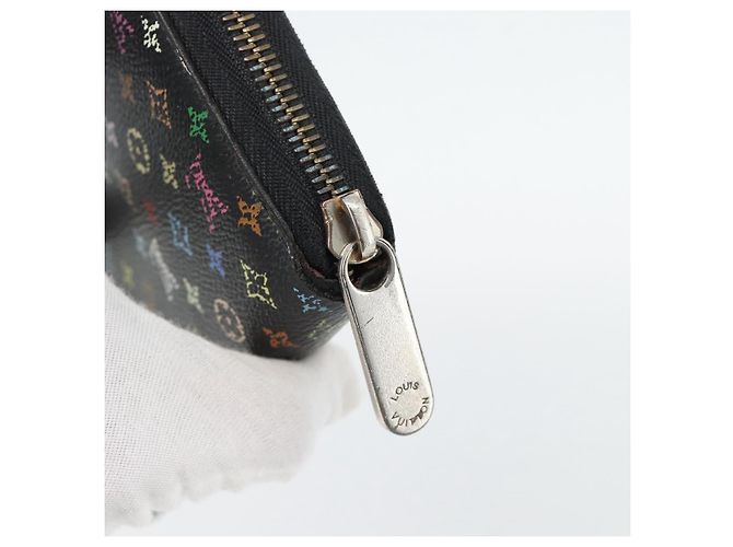 LOUIS VUITTON Monogram Multicolor Zippy Wallet Black M60243 LV Auth BA12982 Nero - vista 8