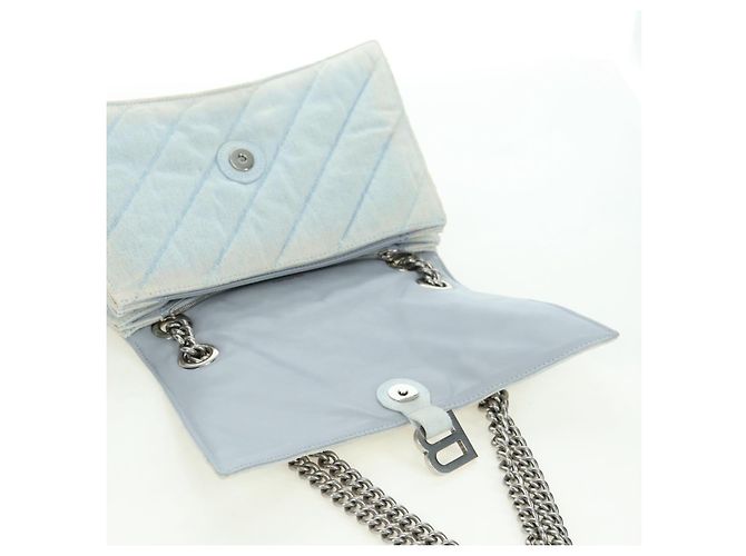 BALENCIAGA Borsa a Spalla Chain Crash Denim Blue Silver 716393 Auth 178295SAM Argento - vista 10
