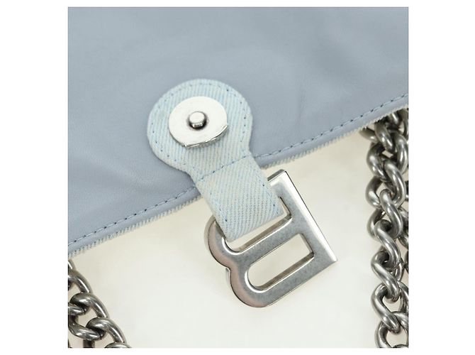 BALENCIAGA Borsa a Spalla Chain Crash Denim Blue Silver 716393 Auth 178295SAM Argento - vista 18
