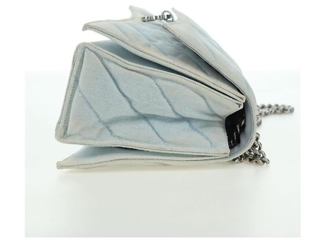 BALENCIAGA Borsa a Spalla Chain Crash Denim Blue Silver 716393 Auth 178295SAM Argento - vista 4