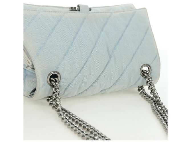 BALENCIAGA Borsa a Spalla Chain Crash Denim Blue Silver 716393 Auth 178295SAM Argento - vista 6