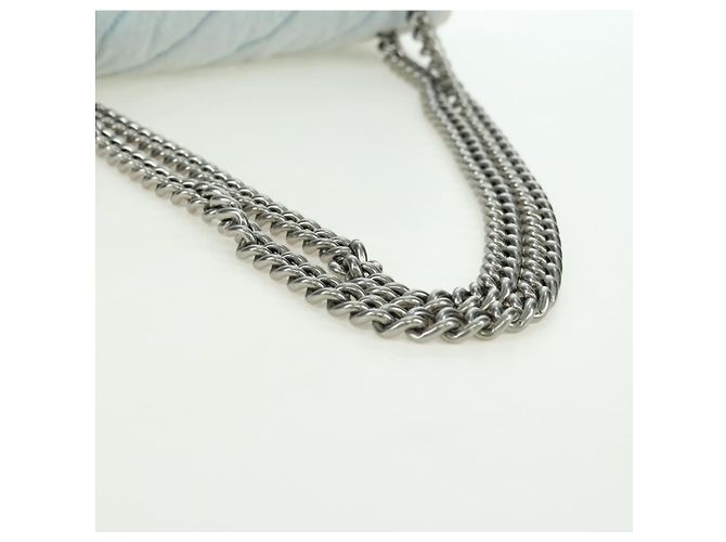BALENCIAGA Borsa a Spalla Chain Crash Denim Blue Silver 716393 Auth 178295SAM Argento - vista 7