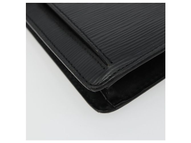LOUIS VUITTON Epi Serie Dragonne Clutch Bag Black Noir M52612 LV Auth BA12736 Nero - vista 14