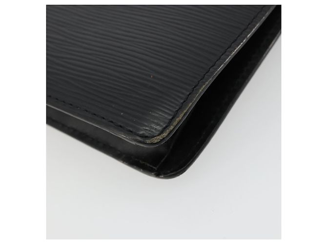 LOUIS VUITTON Epi Serie Dragonne Clutch Bag Black Noir M52612 LV Auth BA12736 Nero - vista 15