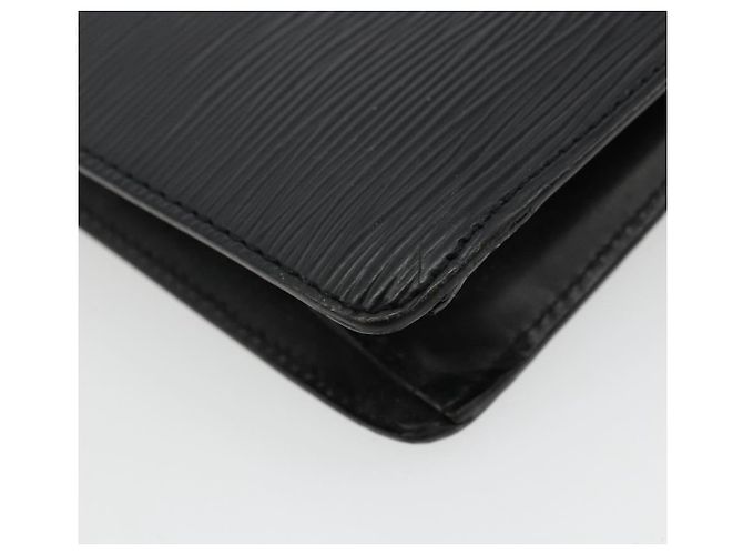 LOUIS VUITTON Epi Serie Dragonne Clutch Bag Black Noir M52612 LV Auth BA12736 Nero - vista 16