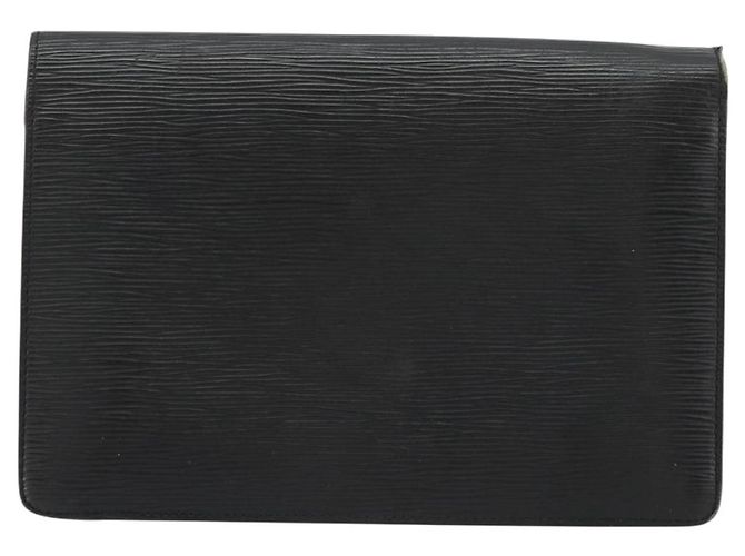 LOUIS VUITTON Epi Serie Dragonne Clutch Bag Black Noir M52612 LV Auth BA12736 Nero - vista 2