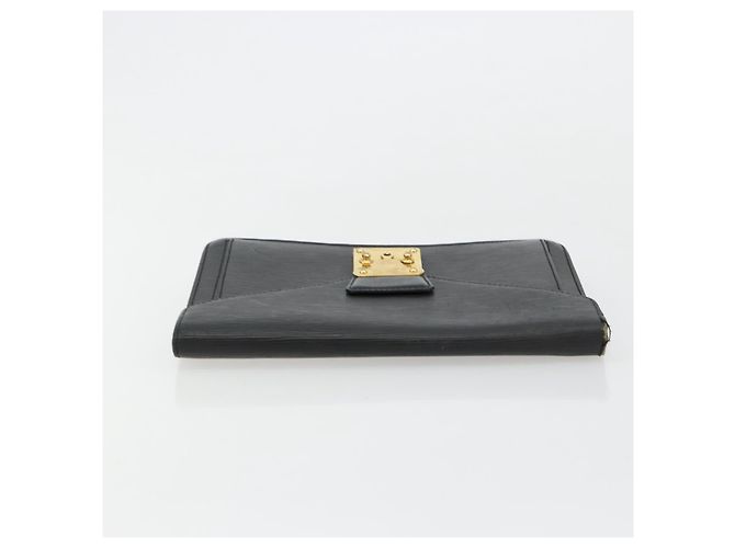 LOUIS VUITTON Epi Serie Dragonne Clutch Bag Black Noir M52612 LV Auth BA12736 Nero - vista 5