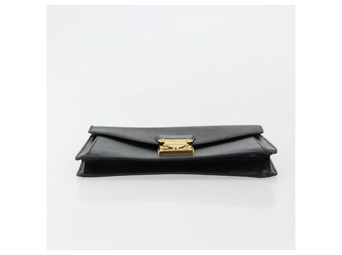 LOUIS VUITTON Epi Serie Dragonne Clutch Bag Black Noir M52612 LV Auth BA12736 Nero - vista 6