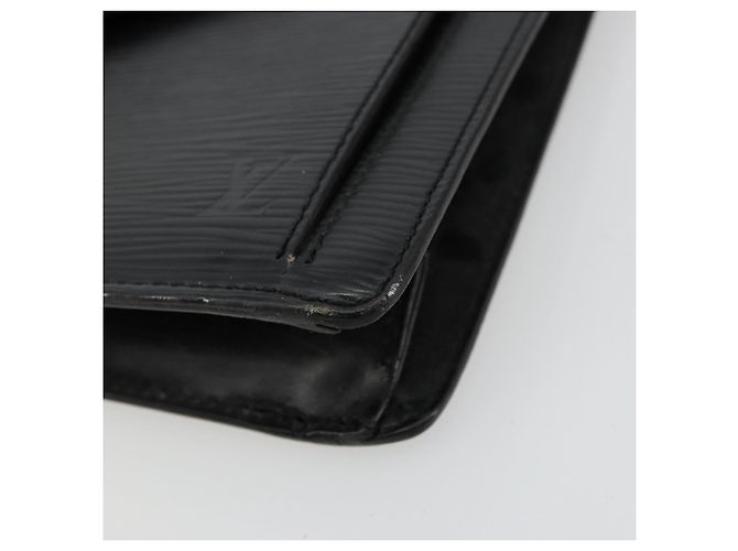 LOUIS VUITTON Epi Serie Dragonne Clutch Bag Black Noir M52612 LV Auth BA12736 Nero - vista 7