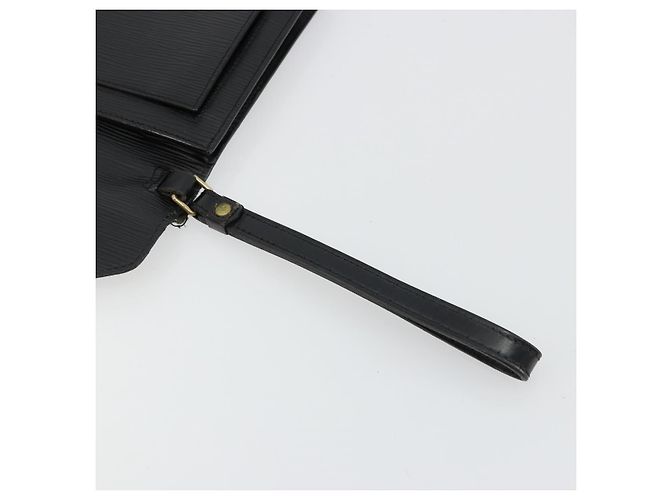 LOUIS VUITTON Epi Serie Dragonne Clutch Bag Black Noir M52612 LV Auth BA12736 Nero - vista 8