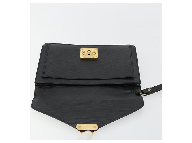 LOUIS VUITTON Epi Serie Dragonne Clutch Bag Black Noir M52612 LV Auth BA12736 Nero - vista 9