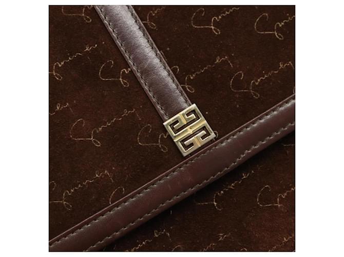 Borsa a Spalla GIVENCHY Scamoso Marrone Oro Auth bs35122 D'oro - vista 10