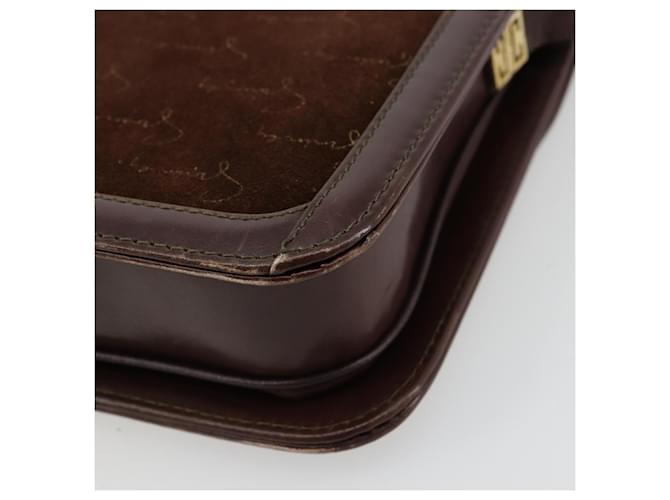 Borsa a Spalla GIVENCHY Scamoso Marrone Oro Auth bs35122 D'oro - vista 15