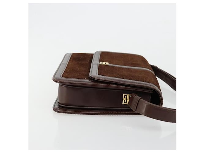 Borsa a Spalla GIVENCHY Scamoso Marrone Oro Auth bs35122 D'oro - vista 3
