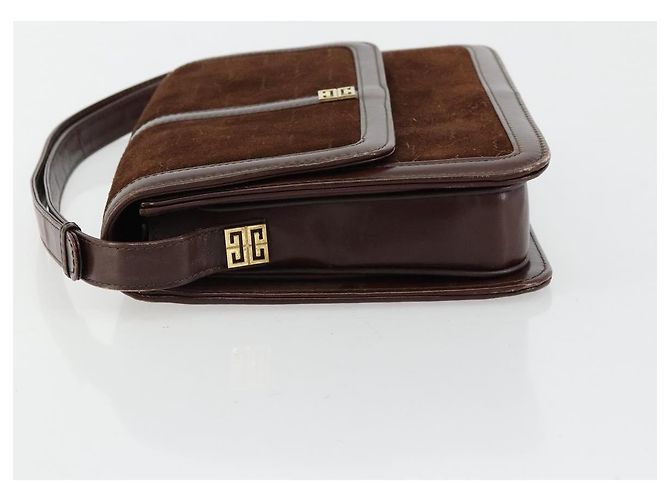 Borsa a Spalla GIVENCHY Scamoso Marrone Oro Auth bs35122 D'oro - vista 4