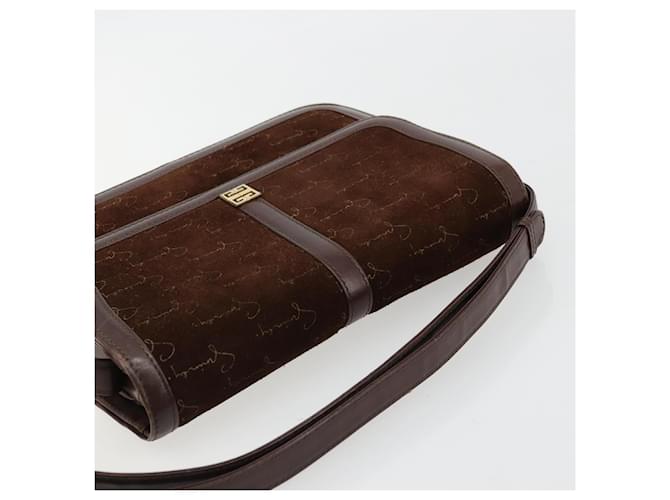 Borsa a Spalla GIVENCHY Scamoso Marrone Oro Auth bs35122 D'oro - vista 6