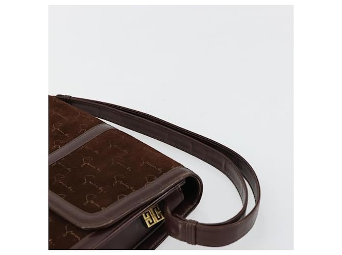 Borsa a Spalla GIVENCHY Scamoso Marrone Oro Auth bs35122 D'oro - vista 8