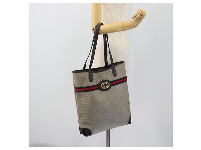 Borsa GUCCI Micro GG Supreme Sherry Line PVC Navy Gold 002 904 0131 Auth 181396 D'oro Blu navy - vista 19
