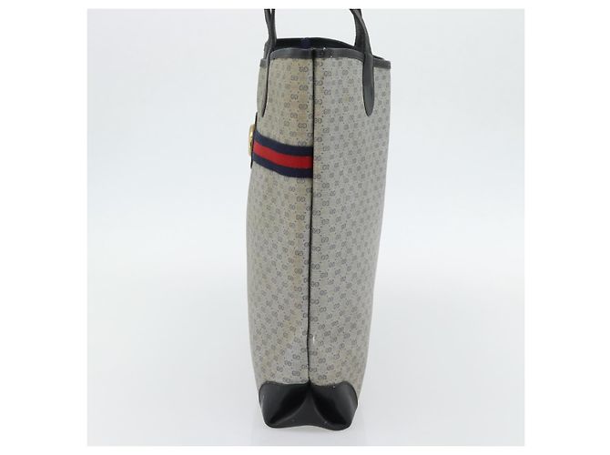 Borsa GUCCI Micro GG Supreme Sherry Line PVC Navy Gold 002 904 0131 Auth 181396 D'oro Blu navy - vista 4