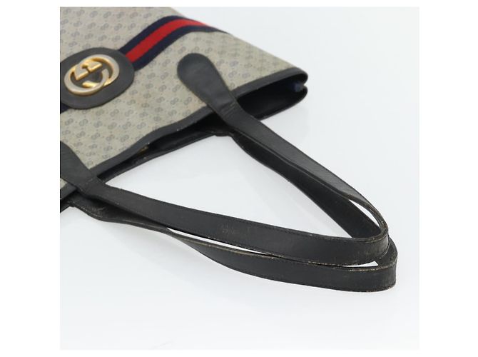 Borsa GUCCI Micro GG Supreme Sherry Line PVC Navy Gold 002 904 0131 Auth 181396 D'oro Blu navy - vista 7