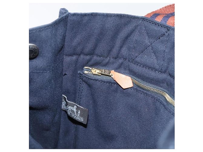Hermès Borsa Fourre Tout PM HERMES in tela Marrone Navy Auth BA12639A Blu navy - vista 20