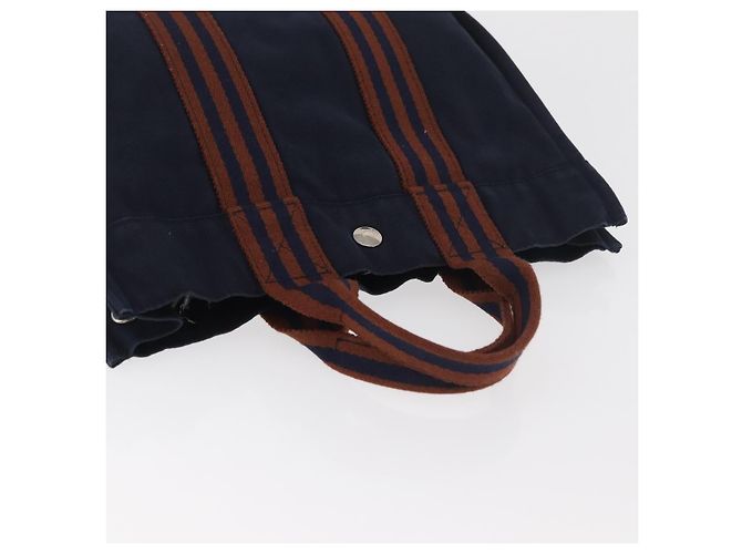 Hermès Borsa Fourre Tout PM HERMES in tela Marrone Navy Auth BA12639A Blu navy - vista 6