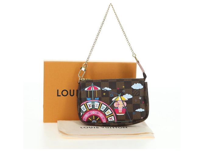 LOUIS VUITTON Damier Vivienne Mini Pochette Accessoires N60402 LV Auth 176744SAM Damier ebene - vista 12