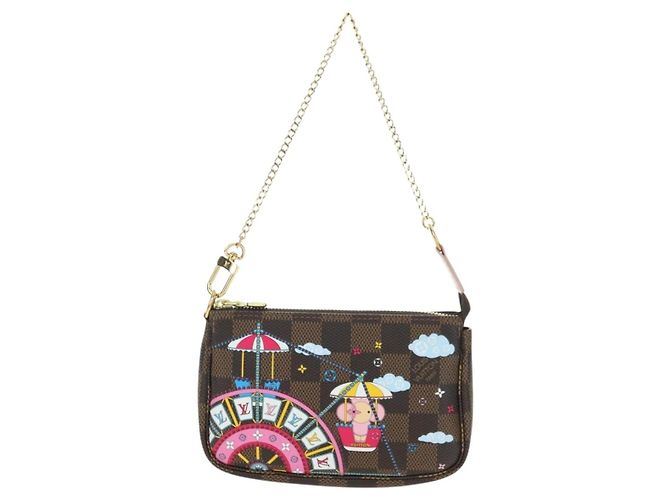 LOUIS VUITTON Damier Vivienne Mini Pochette Accessoires N60402 LV Auth 176744SAM Damier ebene - vista 13