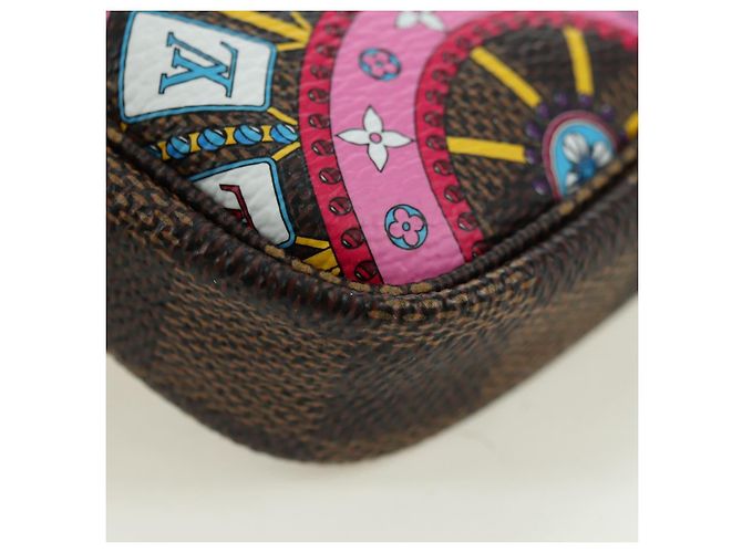 LOUIS VUITTON Damier Vivienne Mini Pochette Accessoires N60402 LV Auth 176744SAM Damier ebene - vista 14