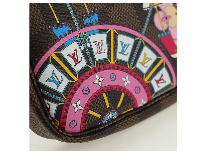 LOUIS VUITTON Damier Vivienne Mini Pochette Accessoires N60402 LV Auth 176744SAM Damier ebene - vista 20
