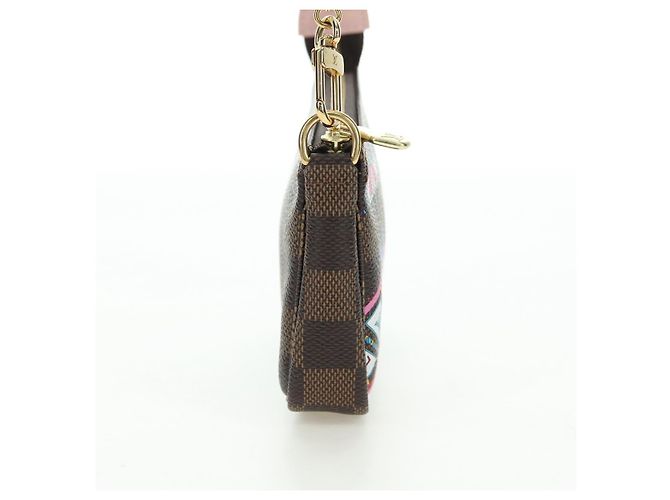 LOUIS VUITTON Damier Vivienne Mini Pochette Accessoires N60402 LV Auth 176744SAM Damier ebene - vista 4
