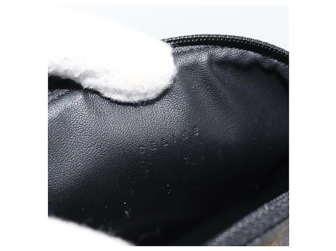 Céline Pochette CELINE Macadam Canvas PVC Pelle Nera Oro Auth am11653A Nero D'oro - vista 11