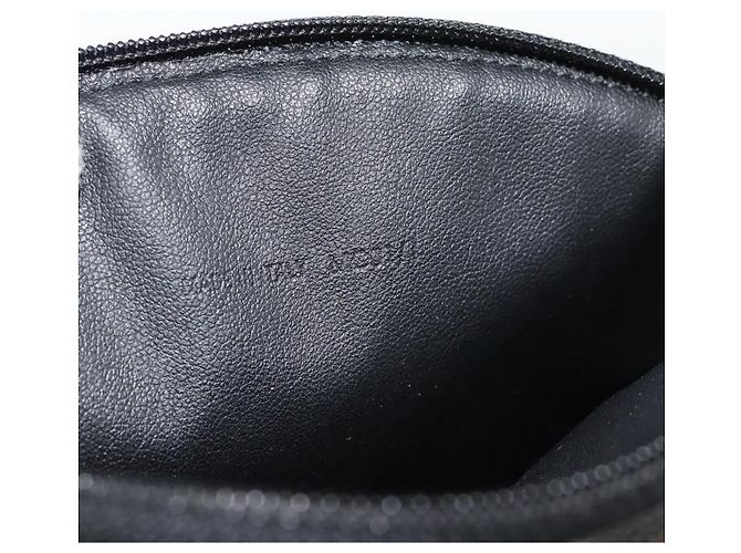 Céline Pochette CELINE Macadam Canvas PVC Pelle Nera Oro Auth am11653A Nero D'oro - vista 12