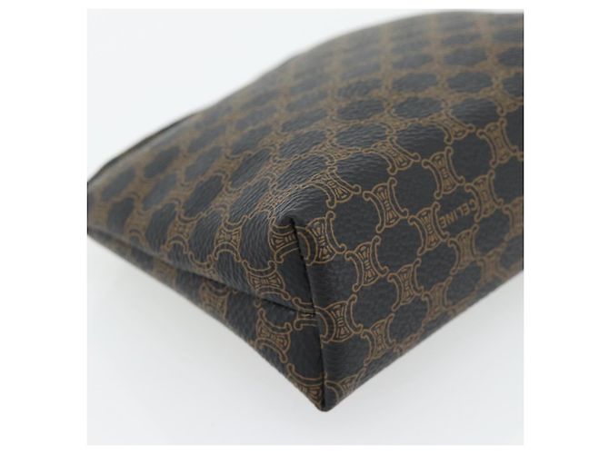 Céline Pochette CELINE Macadam Canvas PVC Pelle Nera Oro Auth am11653A Nero D'oro - vista 16