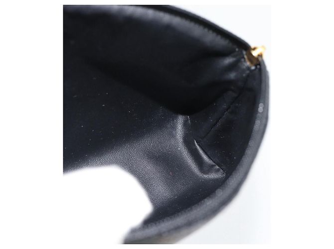 Céline Pochette CELINE Macadam Canvas PVC Pelle Nera Oro Auth am11653A Nero D'oro - vista 17