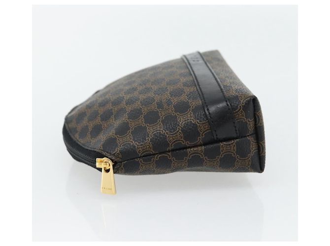 Céline Pochette CELINE Macadam Canvas PVC Pelle Nera Oro Auth am11653A Nero D'oro - vista 3