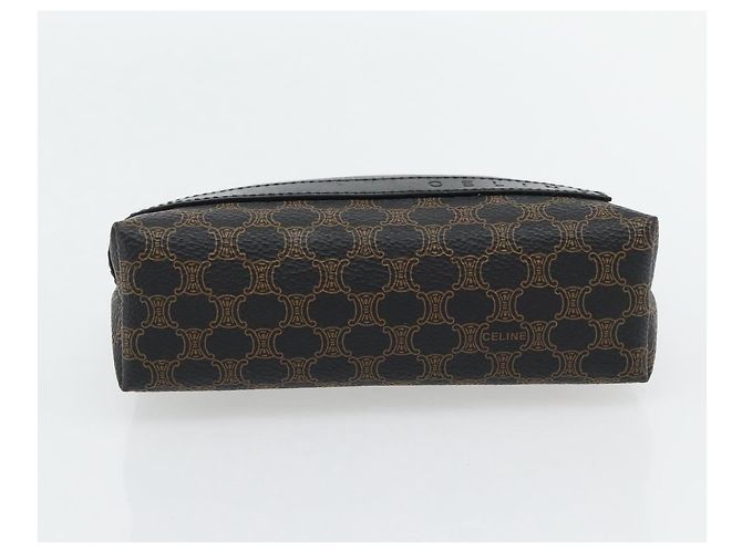 Céline Pochette CELINE Macadam Canvas PVC Pelle Nera Oro Auth am11653A Nero D'oro - vista 6